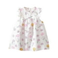 thumbnail image 2 of Dresses for Girls Summer Toddler Baby Girls Casual Floral Dress Flutter Sleeve Loose Breathable Dresses Little Girl Dresses White 1 Years-2 Years, 2 of 3