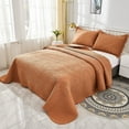 thumbnail image 4 of MarCielo  3 Piece Cotton Oversized Bedspread Quilt Set Tmonica Royal Orange - Queen, 4 of 6