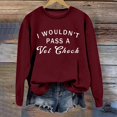 thumbnail image 4 of Arlun I Wouldn't Pass a Vet Check Sweatshirts Womens Cute Crewneck Funny Letter Printed No Hood Pullovers Long Sleeve Comfort Casual Fall Thin Tops XXL, 4 of 4