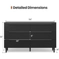 thumbnail image 2 of Modern Minimalist 54" Wide Black Dresser for Bedroom, Large 6-Drawer Storage Cabinet with Sleek Metal Handles, Clothes Organizer Chest for Closet, Hallway, or Living Room, 2 of 9