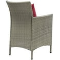 thumbnail image 3 of Ergode Conduit Outdoor Patio Wicker Rattan Dining Armchair - Light Gray Red, 3 of 3