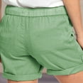 thumbnail image 3 of New Women Sport High Stretchy Shorts Drawstring Color Waist Comfy Solid Elastic Shorts Pants Women Pocket Casual Pants, 3 of 6
