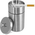 thumbnail image 1 of BRILLAR Cenicero de acero inoxidable resistente al viento para exteriores con tapa, cenicero resistente al agua y fácil de limpiar para balcón, coche y uso en exteriores, 1 of 5