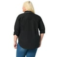 thumbnail image 3 of Gloria Vanderbilt Swan Series Women's Plus Amanda Shirt with Embellished Collar, Sizes 0X-4X, 3 of 5