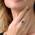 thumbnail image 3 of Gem Stone King 925 Sterling Silver London Blue Topaz Engagement Ring for Women (4.36 Cttw, Emerald Cut 10X8MM, Gemstone November Birthstone, Size 5), 3 of 5