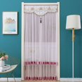 thumbnail image 5 of Punch-Free Mosquito Screen Door Curtain, Breathable Bedroom Partition Curtain, Double Layer Lace Embroidered Door Curtain, 5 of 5