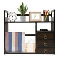 thumbnail image 5 of Indoor Desktop Table Bamboo Bookshelf Organizer Storage Display Rack & 3 Drawers, 5 of 23