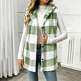 thumbnail image 5 of Posijego Women's Fleece Vest Jackets Hooded Waistcoats Plaid Print Sleeveless Vests Outerwear Christmas Vest Tops, 5 of 9
