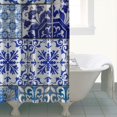 thumbnail image 5 of Extra Long Boho Shower Curtain 72x84 Inches - Vintage Floral & Tropical Leaves Pattern, Waterproof Bohemian Bathroom Decor with 12 Hooks, Tribal Rustic Style, 5 of 5