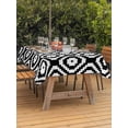 thumbnail image 3 of Outdoor Tablecloth with Umbrella Hole for Patio/Picnic/Party/Camping, Black White Geometric Waterproof Table Cloth Rectangle Table Cover Washable, Modern Abstract Art (52"x 70"), 3 of 8