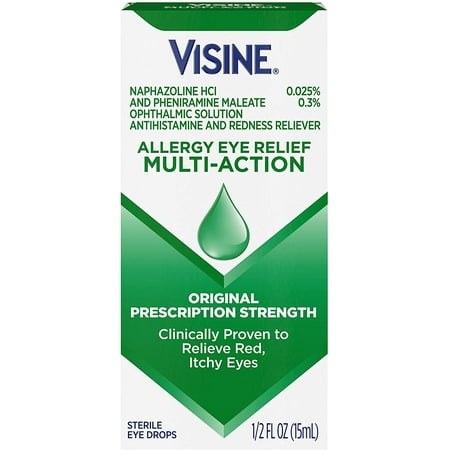 Visine Allergy Eye Relief Multi-Action Antihistamine and Redness Reliever Eye Drops, 0.5 oz, 3 Pack