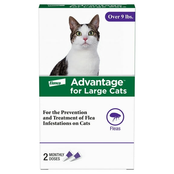 Advantage Topical Flea Treatment & Prevention For Large Cats Over 9 lbs. (2 Count)