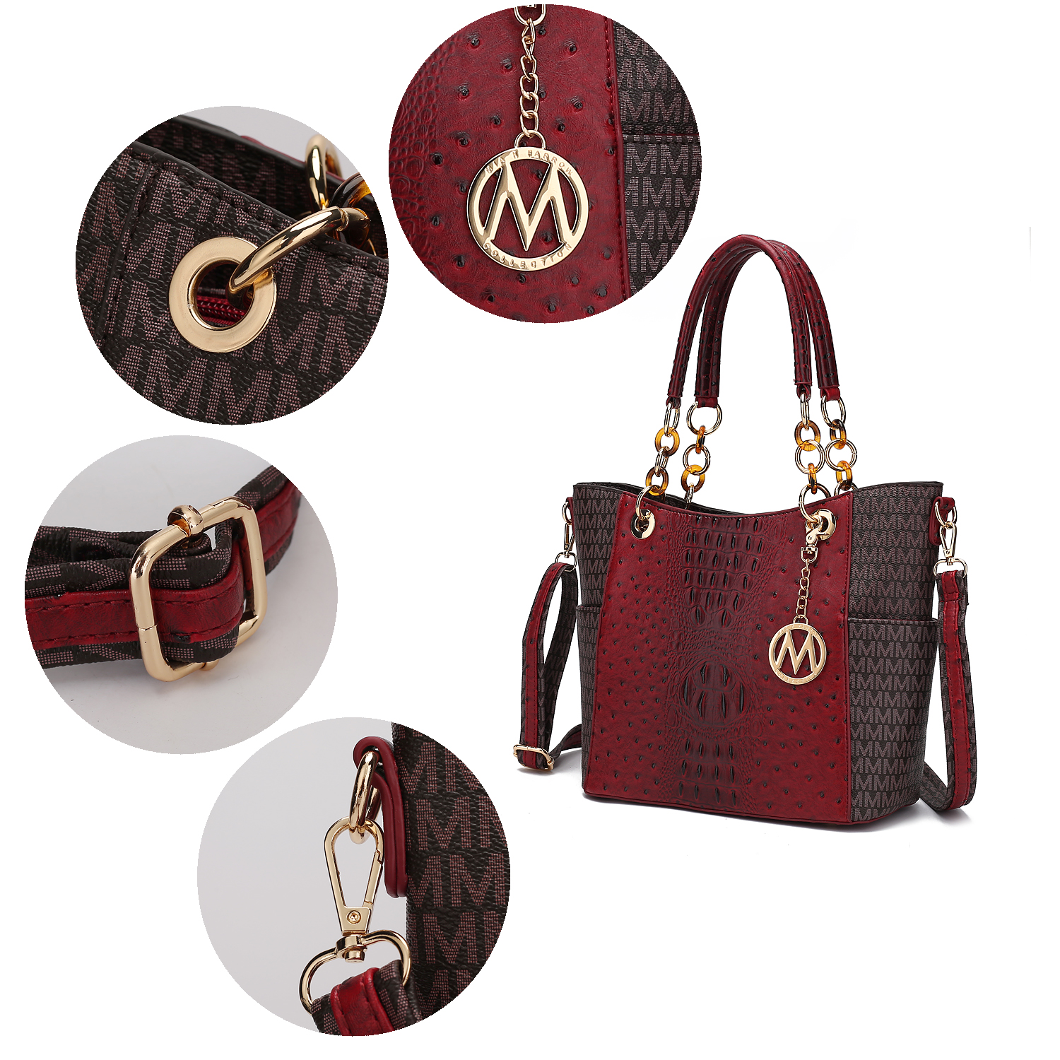 MKF Collection Miriam  Vegan Leather Women's Signature Tote Handbag by Mia K. - White - image 3 of 3