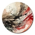 thumbnail image 2 of Designart "Chromatic Agate in Red and Black I" Abstract Oversized Wall Clock, 2 of 5