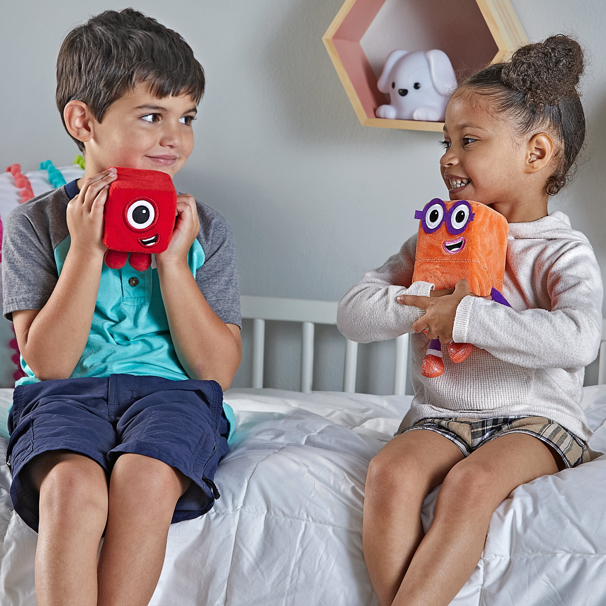 hand2mind Numberblocks® One and Two Playful Pals 5" and 8" Plush Toys, (2 Pieces)
