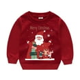thumbnail image 2 of XXWXYD Toddler Christmas Hooded Sweatshirt Cartoon Letter Print Long Sleeve Warm Cute Festive Pullover Top for Children Soft, 2 of 5