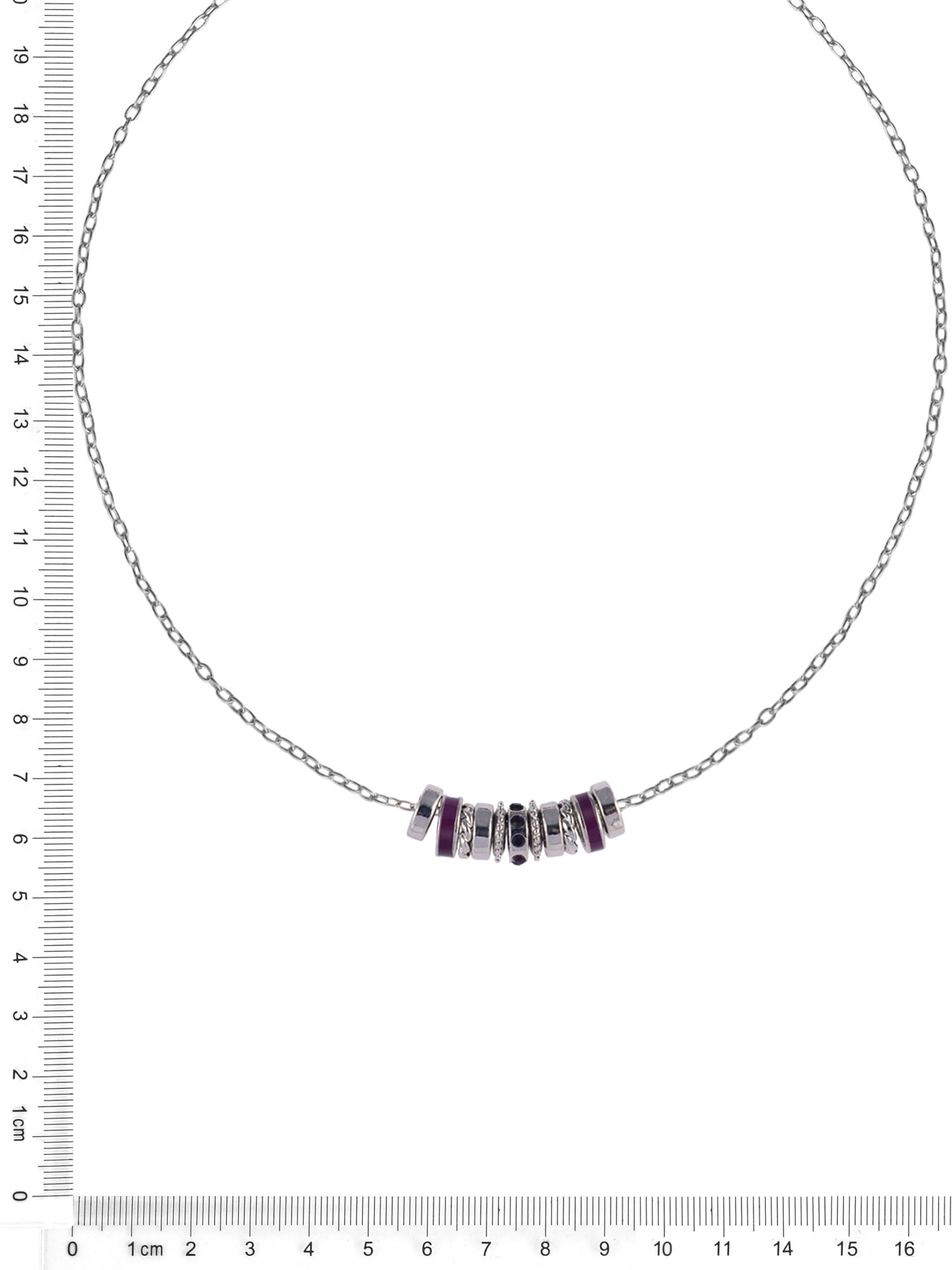 Time and Tru Silvertone Chain with Amethyst Birthstone "February" Necklace