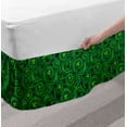 thumbnail image 2 of Abstract Green Bed Skirt, Jumble Shamrock Themed Pattern St Patrick's Day Design, Elastic Bedskirt Dust Ruffle Wrap Around for Bedding Decor, 4 Sizes, Green Emerald, by Ambesonne, 2 of 2