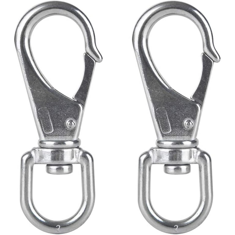 Stainless Steel Swivel Eye Snap Hook, Heavy Duty Diving Clips, Big Flag  Pole Clips, Large Spring Buckles for Bird Feeders Pet Chains Dog Leashes  Boat