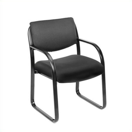 Boss Office Products Fabric Sled Base Guest Chair With Arms In Black