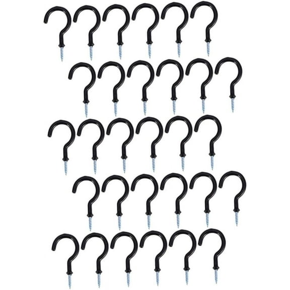 30pcs Cup Hook Black Heavy Duty Heavy Duty Hooks Under Shelf Hooks Hanging Hooks Small Hook Mug Hooks Under Cabinet Cup Hooks Screw in Sheep Eye