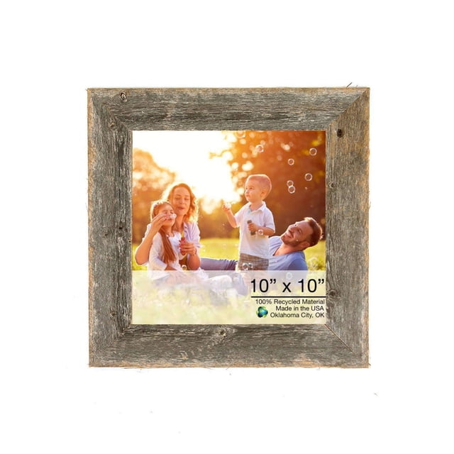 homeroots home decor 386493 10” x 10” Rustic Farmhouse Gray Wood Frame