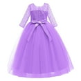 thumbnail image 4 of MEZZALL Performance Tutu Dress Girls Formal Girl Flower Lace Wedding Solid Color Child Bowknot Girls Dresses Versatile Toddler Baby Wear 8-9Y, 4 of 5