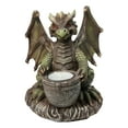 thumbnail image 4 of Earth Druid Dragon Holding Magic Cauldron Tea Light Candle Or Incense Holder, 4 of 9