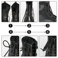 thumbnail image 2 of 4pc PU Leather Lace-in Boot Zipper Inserts Tieless Shoe Laces with Iron Findings Black 17.6x5x0.35cm Hole: 4.8mm, 2 of 6