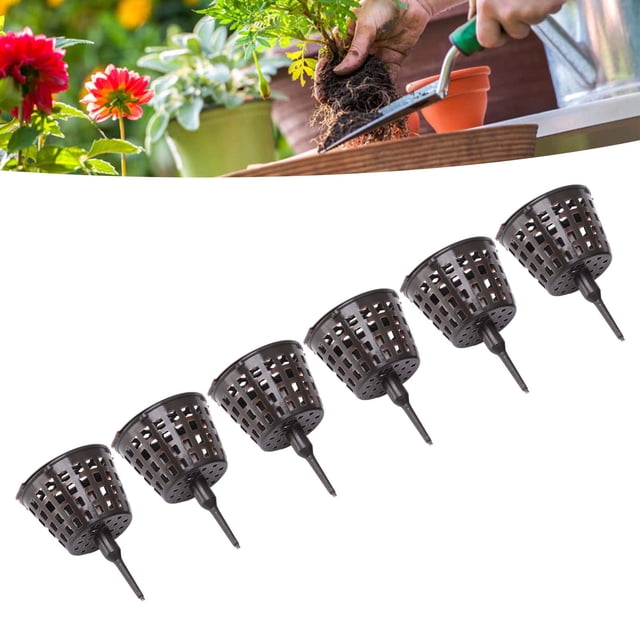 100PCS Fertilizer Baskets, Plastic Fertilizer Mesh Basket Small Size Lid Planting Fertilizer Net Pot Bonsai Fertilizer Cups Nutrition Box Tools for Succulent Orchid