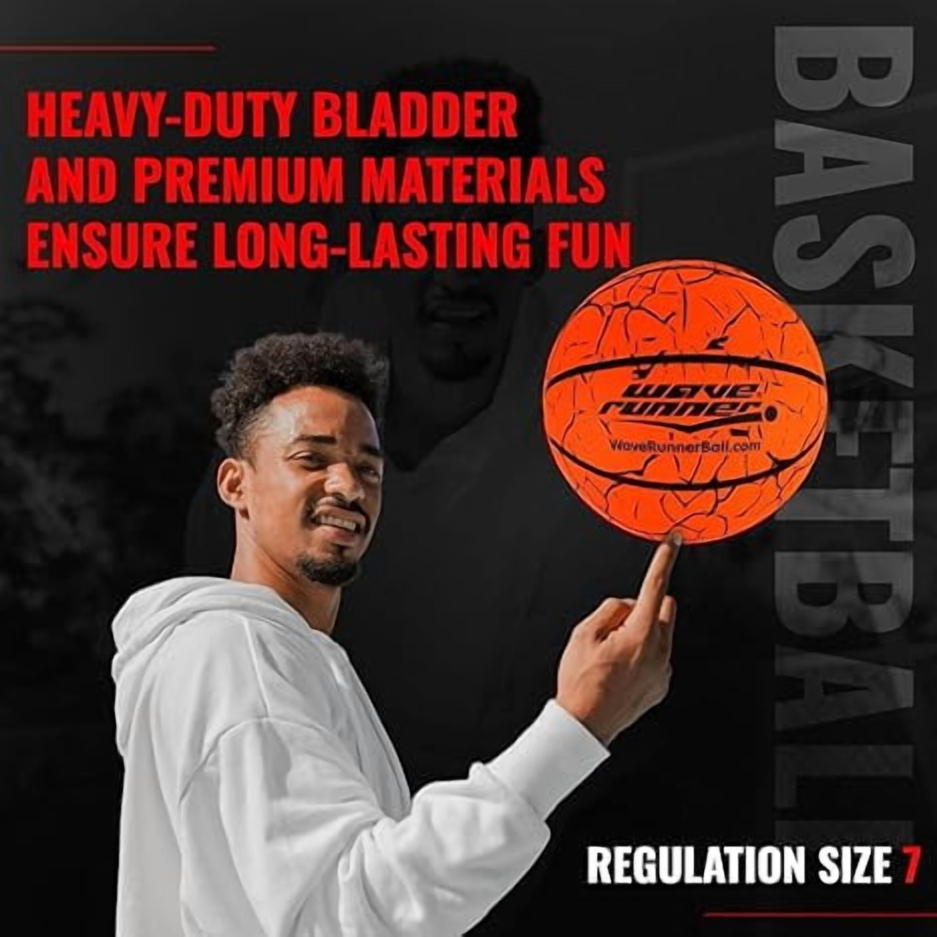 Light Up LED Basketball, Glow in the Dark with Pump and Batteries Included, Cool Sports Gift for Boys Ages 8-15