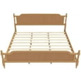 thumbnail image 7 of YINGYING Queen Size Bed Frame, Solid Pine Boho Wood Platform Bed Frame with Natural Headboard & Footboard, 7 of 7