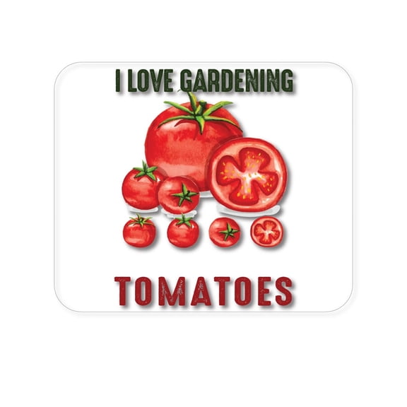 DistinctInk Mouse Pad - 1/4" Foam Rubber - I Love Gardening from My Head Tomatoes