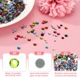 thumbnail image 4 of Uxcell 2 Set Hotfix Rhinestone Flatback 0.08'' Gem Crystal Round Resin Trims Beads Gem para Manualidades SS6 Verde Brillante, 4 of 7