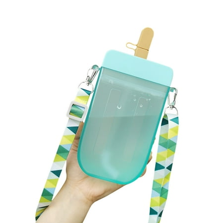 

Portable Water Bottle Cute Ice Cream-shaped with Strap Cup