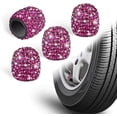 thumbnail image 2 of Valve Stem Caps, 4 Pack Handmade Crystal Rhinestone Universal Car Tire Valve Caps Chrome,Attractive Dustproof Bling Car Accessories(Rose), 2 of 7