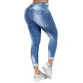 thumbnail image 3 of Smilkoo Women Skinny Solid Color High Waist Hole Ripped Jeans, 3 of 3