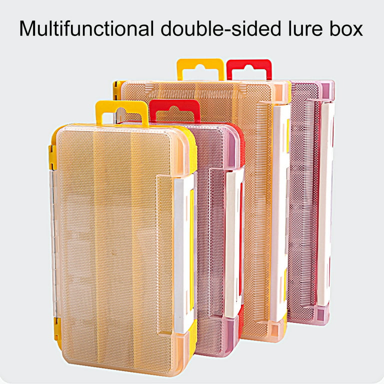 Tackle Box, Waterproof Portable Tackle Box Organizer Double-sided Lure Box  Plastic Storage - Mini Utility Lures Fishing Box, Small Organizer Box  Containers for Trout 