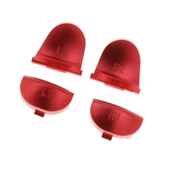 Custom Metal L1 R1 L2 R2 Mod Buttons for Replacement Controller Red