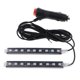 thumbnail image 4 of 2x Luz Interior Coche 18 LED, Tira LED Coches RGB, Impermeable, Led Iluminación Decoración Interior de Coche, Tiras LED USB Iluminación 2 piezas de luz azul 9 LED Soledad Atmosphere Lamps Interior nuevo, 4 of 9