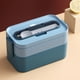 thumbnail image 3 of Toystoory Fiambrera de doble capa para alimentos frescos, contenedor de almacenamiento Bento ABS, cajas de horno microondas de silicona para trabajo Cocina y Comedor Azul Toystoory HA067352-02, 3 of 6