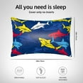 thumbnail image 6 of Disketp Cartoon Shark Satin Pillowcase For Hair And Skin - Satin Pillow Cases Standard Size 20x30 Inches With Zipper,Gifts For Women Men, 6 of 8
