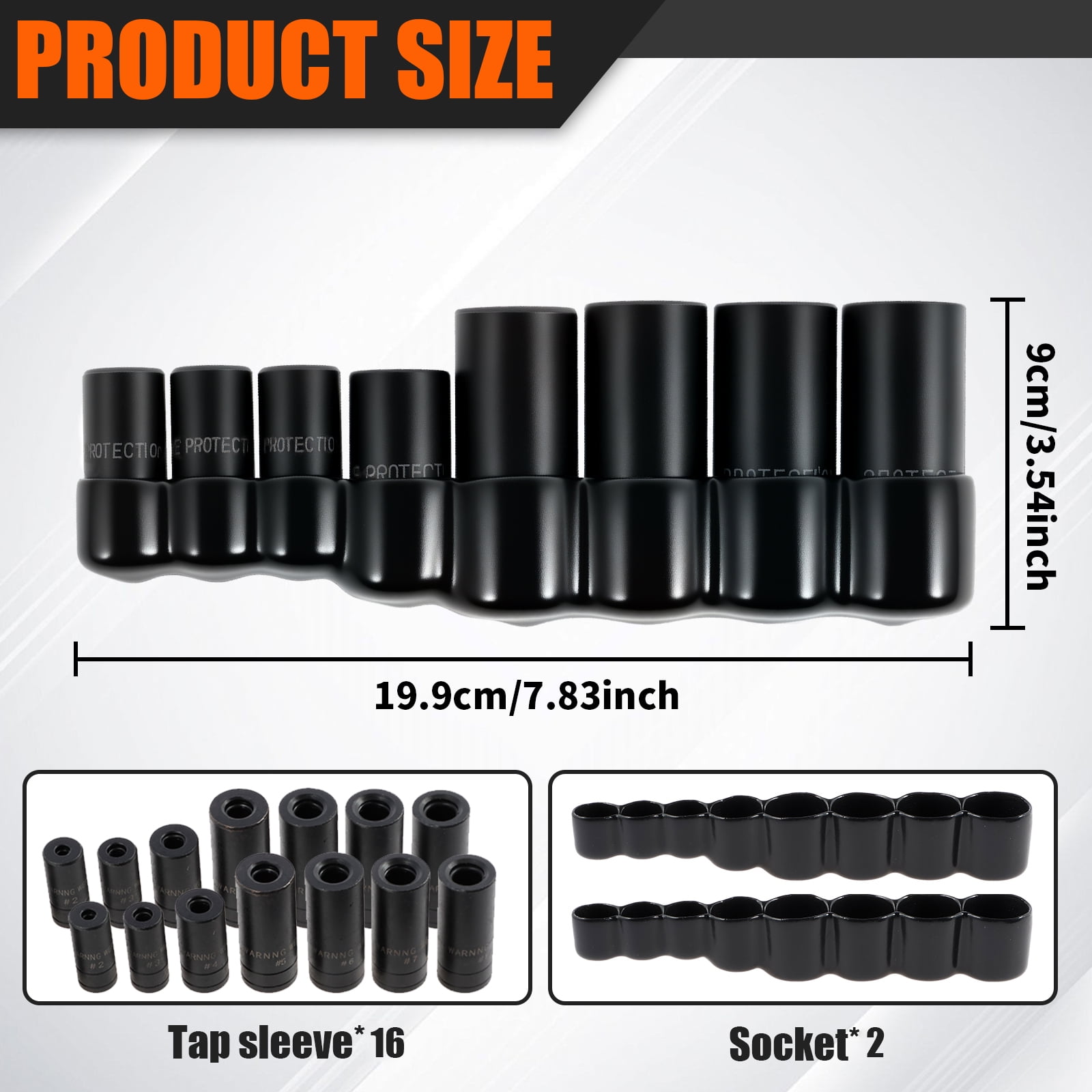 16 Pcs Tap Socket Set Use with 1/4inch and 3/8inch Drive Steel Tapping Socket Set with Storage Holder for Tapping in Tight Spaces
