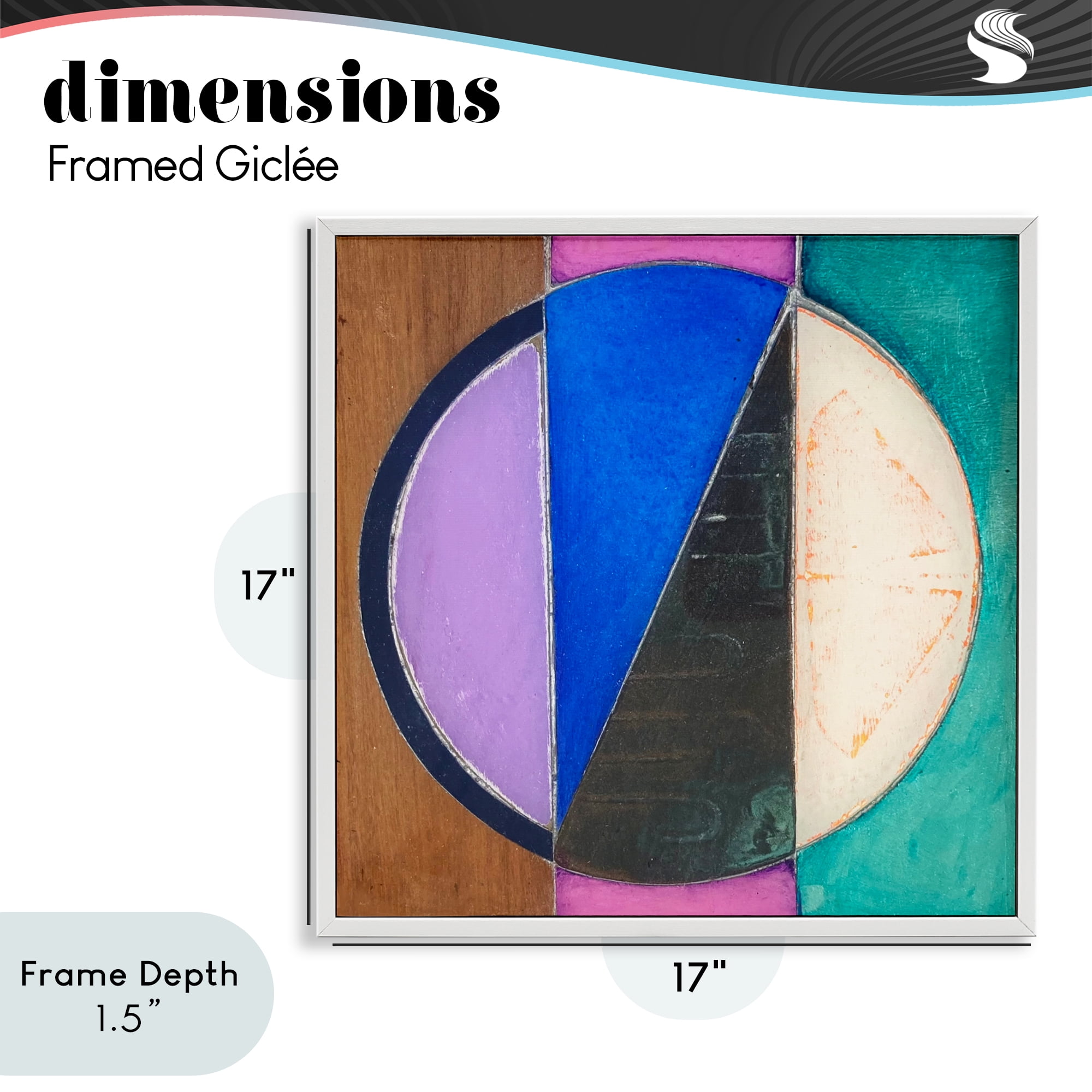 Stupell Industries Split Symmetry Circle White Framed Giclee Art, design by Matthew Finger