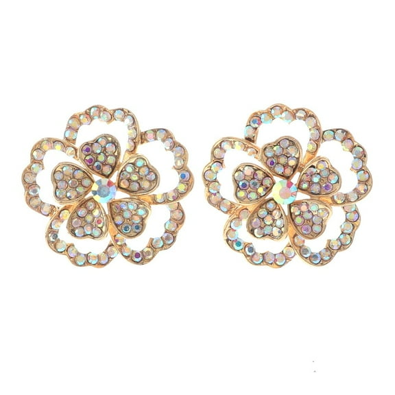 Crystal Flower Post Earrings