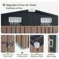 thumbnail image 6 of Aoxun 11.9x9.5 ft Outdoor Storage Shed, Galvanized Metal Shed with Lockable Door, Air Vents for Garden, Backyard, Brown, 6 of 7