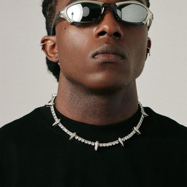 Collar de cadena de tenis con diamantes personalizados, nuevo, de lujo, ligero y moderno, de estilo europeo y americano, para hombre y mujer de Black Panther