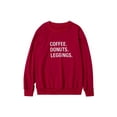 thumbnail image 3 of Mother-Daughter Sweater, Red Wine Letter Print Ribbed Closing Parent-child Autumn Clothing, 3 of 5