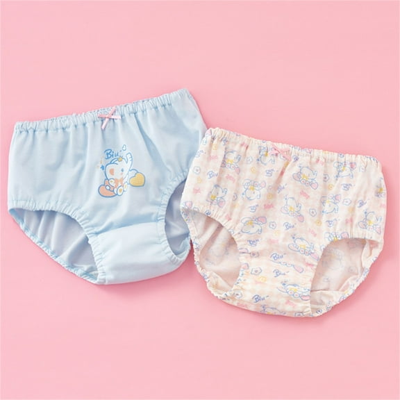 Delliss Baby Girls 2 Pack Cotton Underwear Toddler Undies Kids Panties Cute Print Underwear
