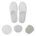 thumbnail image 3 of Zapatillas desechables plegables de punta cerrada antideslizantes para hotel, 1 par, blancas, 3 of 5